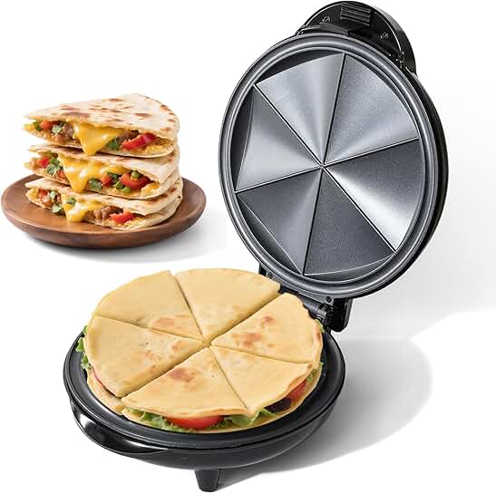 Electric quesadilla maker with non-stick surface