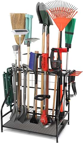 Heavy Duty Steel Garden Tool Organizer for Garage and Yard
