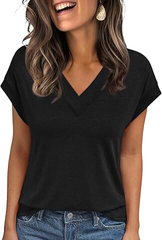 Women's Short Sleeve V-Neck Casual Summer Top