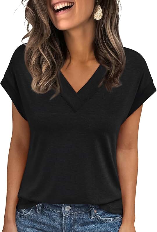 Women's Short Sleeve V-Neck Casual Summer Top