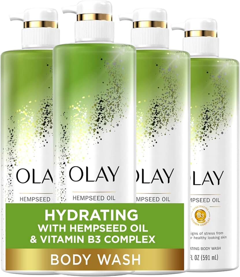 Hydrating Body Wash with Hempseed Oil and Vitamin B3, 20 fl oz (4-pack)