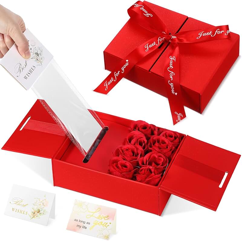 Christmas Money Pull Box with Roses and Cards