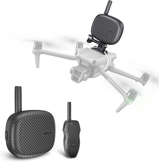 Portable drone microphone with long-distance sound