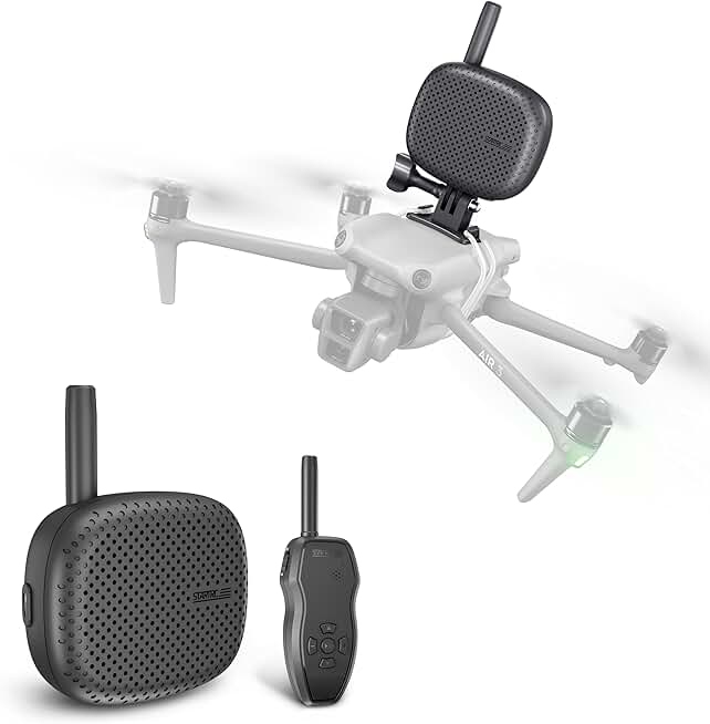 Portable drone microphone with long-distance sound