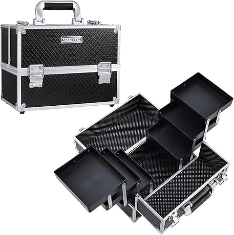 Large 11.8 Inch Makeup Train Case with 6 Trays