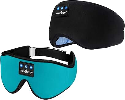 Wireless Sleep Headphones with Eye Mask, Pack of 2