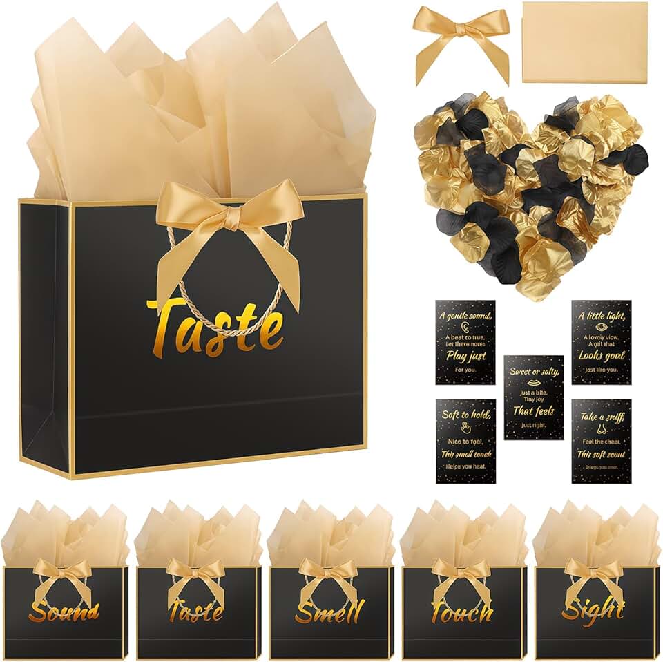 Five Senses Gift Bag with Ribbon, Tissue, and Card