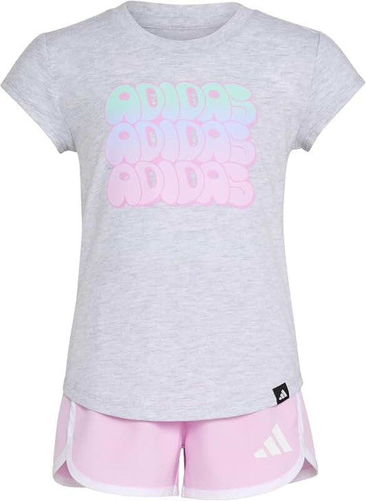 Baby Girls' Cap Sleeve Heather Tee and Shorts Set