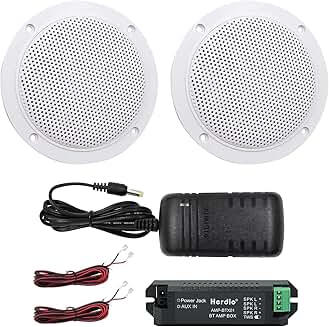 Waterproof 4-Inch Marine Bluetooth Ceiling Speakers