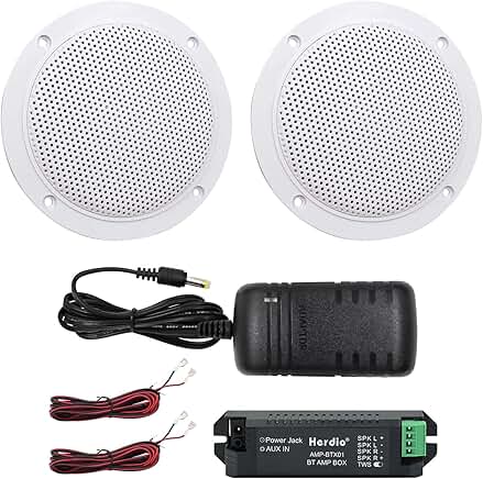 Waterproof 4-Inch Marine Bluetooth Ceiling Speakers