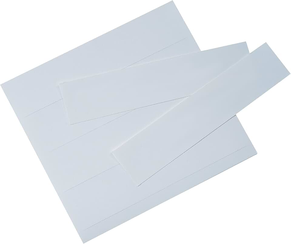 White Insert Cards for Labels, 1-1/4 x 6 Inches, Pack of 8 per Sheet