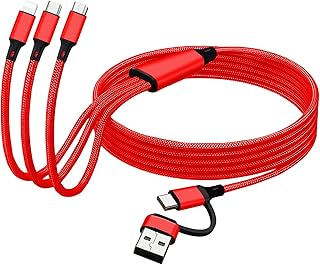 6-in-1 Nylon Braided Charging Cable, 4 Feet