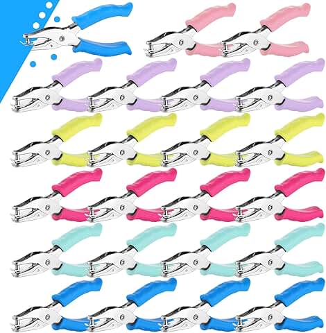 24-Piece Handheld Metal Hole Punch for Crafts