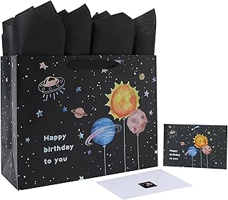 Large 13-inch Birthday Gift Bag Set with Handles and Accessories