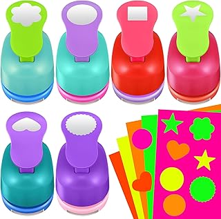 36 Piece Craft Hole Punch Set with Colorful Sticker Paper