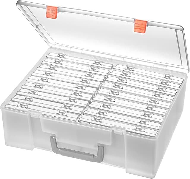 Large Clear Photo Storage Boxes, 18 Pack
