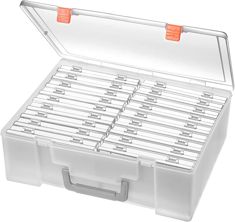 Large Clear Photo Storage Boxes, 18 Pack