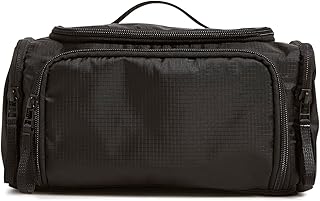 Large Black Ripstop Travel Cosmetic Organizer