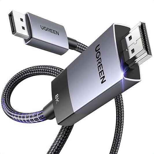 DisplayPort to HDMI Cable 8K@60Hz 4K@120Hz 6.6FT