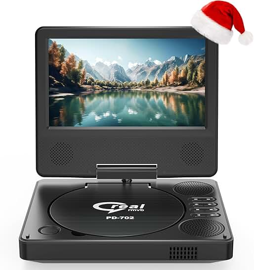 Portable DVD Player with 7.5" Swivel Screen and 5-Hour Battery