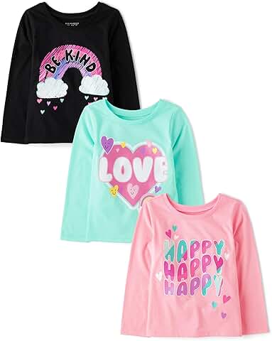 Baby Girls' and Toddler Long Sleeve Graphic T-Shirts Pack