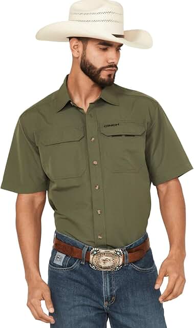 Men's Olive Short Sleeve Shirt