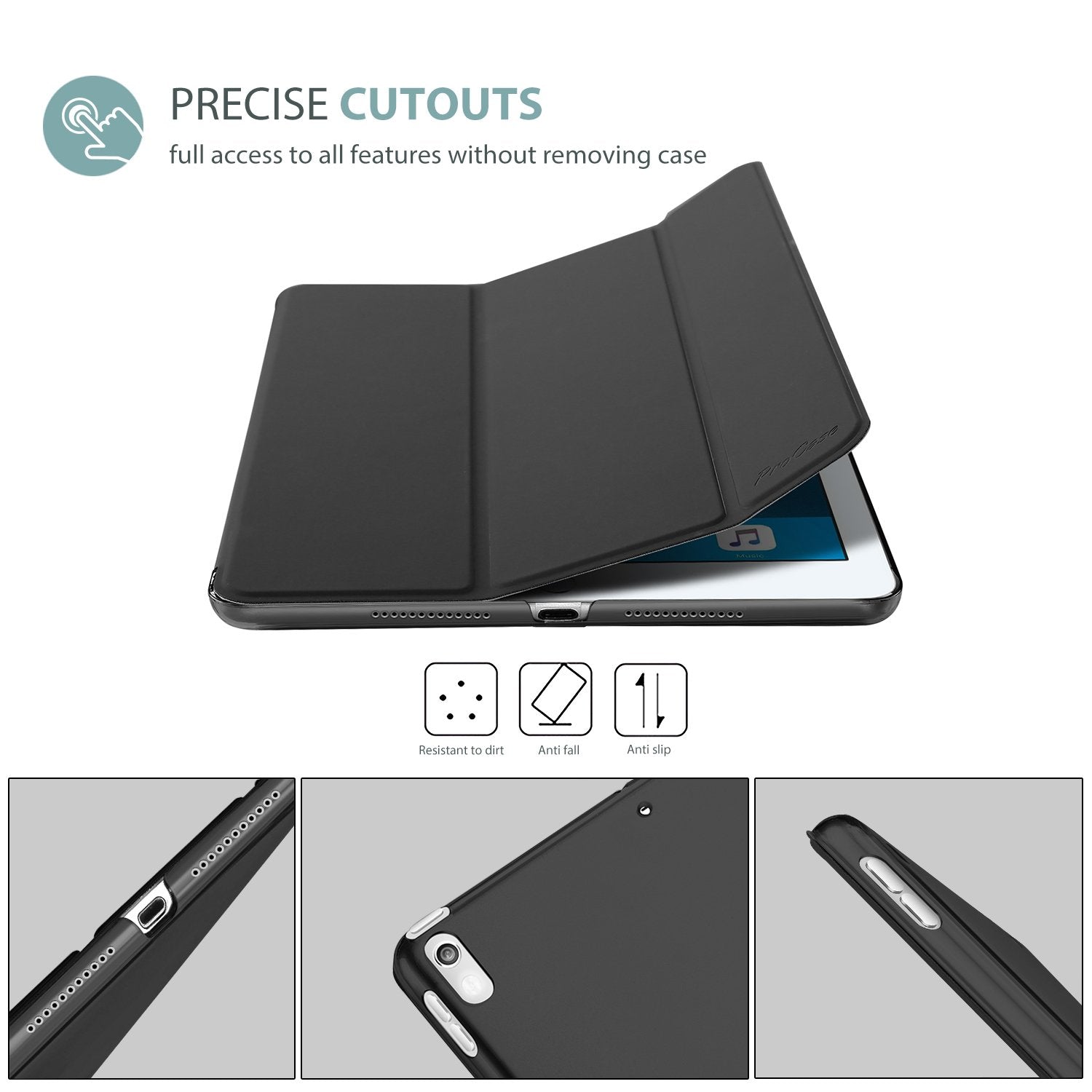 iPad Air (3rd Gen) 10.5" 2019 / iPad Pro 10.5" 2017 Case, Ultra Slim Lightweight Stand Smart Case Shell with Translucent Frosted Back Cover for Apple iPad Air (3rd Gen) 10.5" 2019 -Black