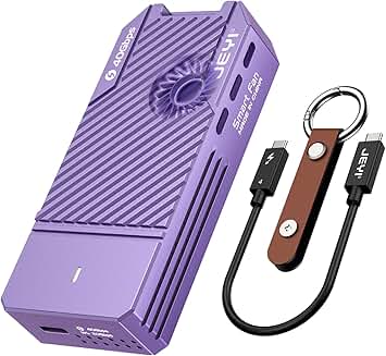 40Gbps USB4 M.2 Enclosure with Fan, NVMe to USB C Adapter