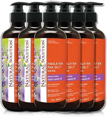 Body Wash with Himalayan Pink Salt and Organic Lavender Oil, 17 fl oz, 6 Pack