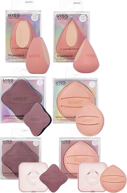 6-Piece Makeup Sponge Set with Storage Cases and Puffs