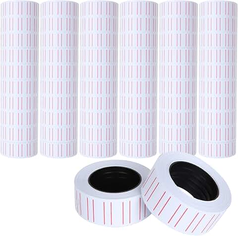 60 Rolls of White Price Labels for Labeling