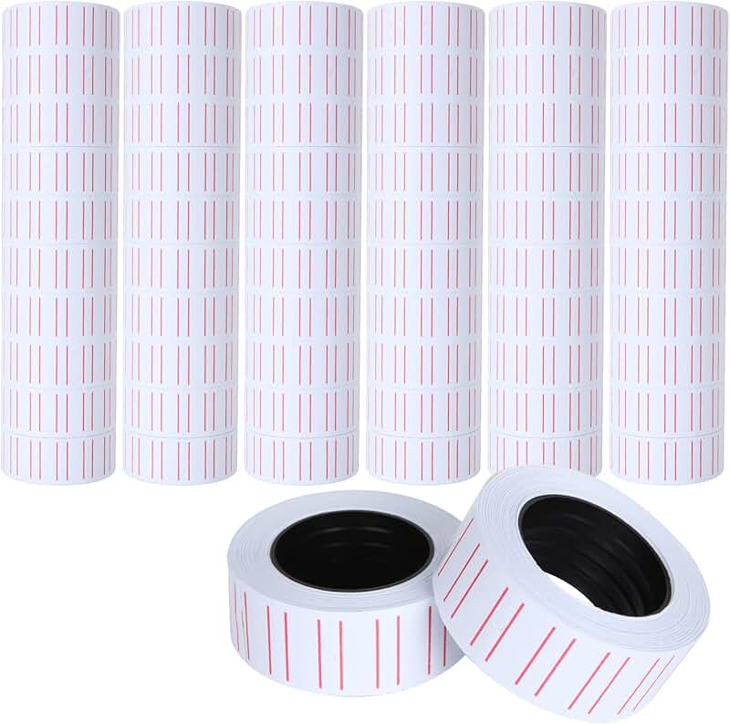 60 Rolls of White Price Labels for Labeling