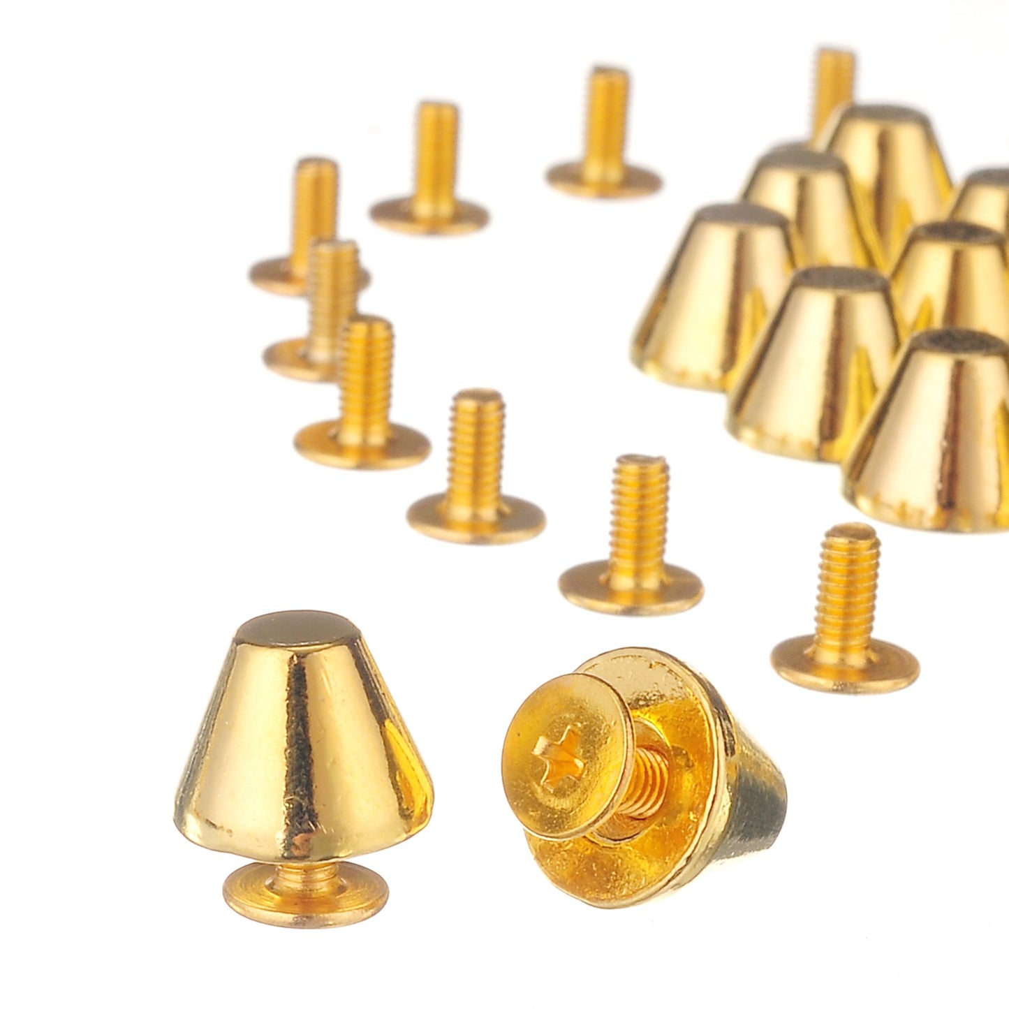 10 Sets Gold 8MM Mushroom Studs and Spikes