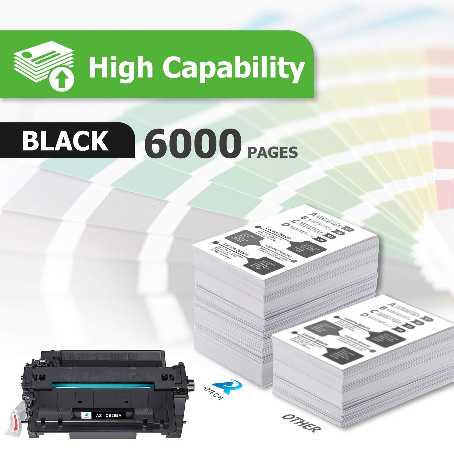 Compatible Toner Cartridge Replacement for HP 55A 55X CE255A CE255X Toner for HP Laserjet P3015 P3015dn P3015x HP Laserjet Pro 500 MFP M521dn M521dw M521 M525 Toner Printer (Black, 2-Pack)