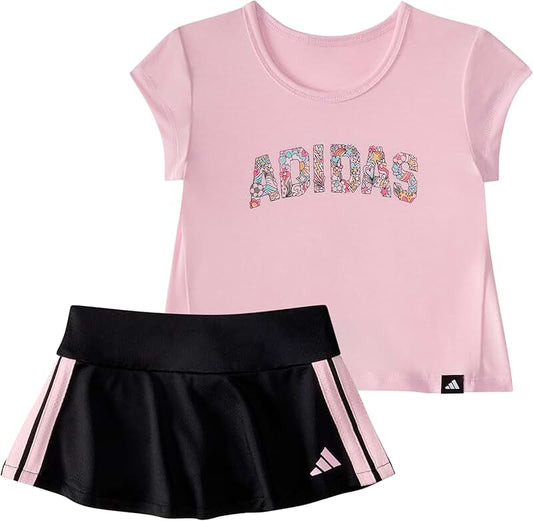 Baby Girls' Short Sleeve Pleated Tee and Skort Set