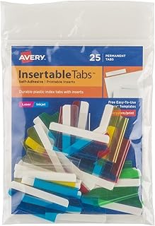 Self-Adhesive Printable Index Tabs, 1-1/2", Pack of 25