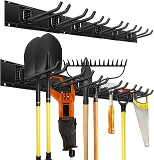48-Inch Garage Wall Organizer with Hooks and Broom Holder