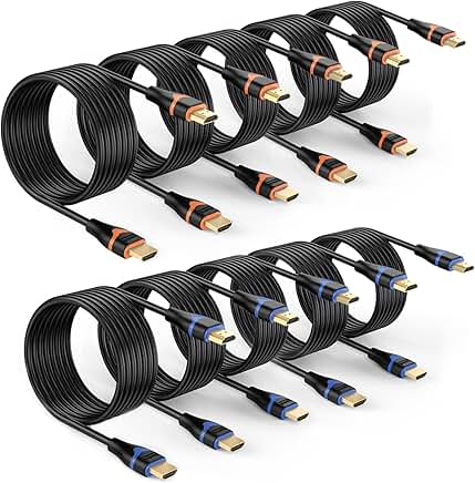 10-Pack 10FT 4K HDMI Cables for High-Speed Ultra HD Display