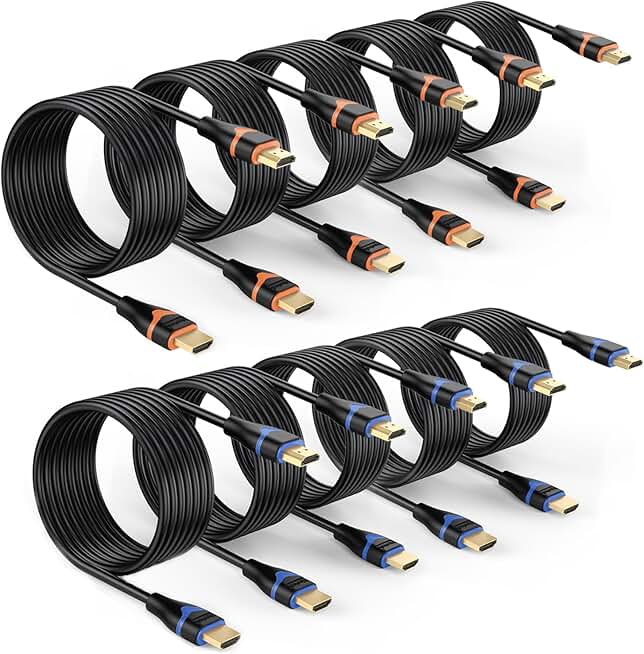 10-Pack 10FT 4K HDMI Cables for High-Speed Ultra HD Display