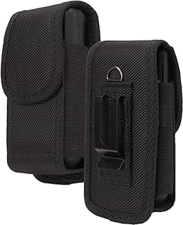 Rugged Canvas Flip Phone Pouch with Magnetic Closure
