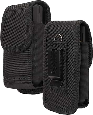 Rugged Canvas Flip Phone Pouch with Magnetic Closure