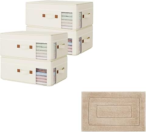 Clothes Storage Bags and Non-Slip Bathroom Rug