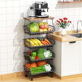 5-Tier Stackable Fruit and Vegetable Storage Baskets