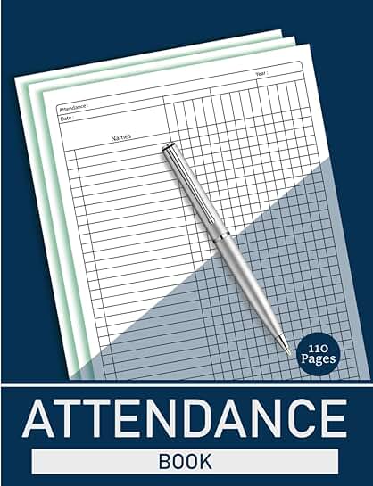 Large Print Attendance Book for 30 Names