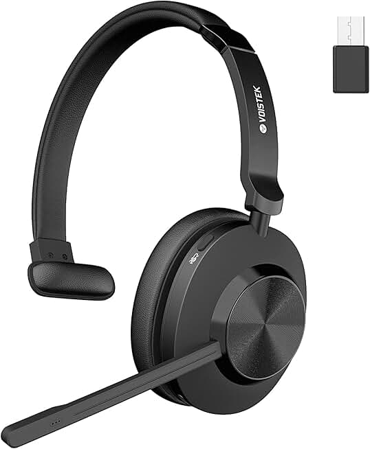 Wireless Headset with Mic for Work and Calls