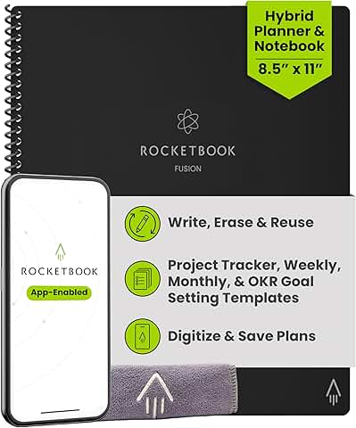 Reusable planner and notebook with blank pages and goal tracker