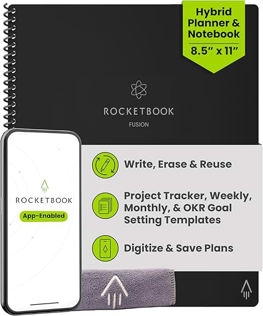 Reusable planner and notebook with blank pages and goal tracker