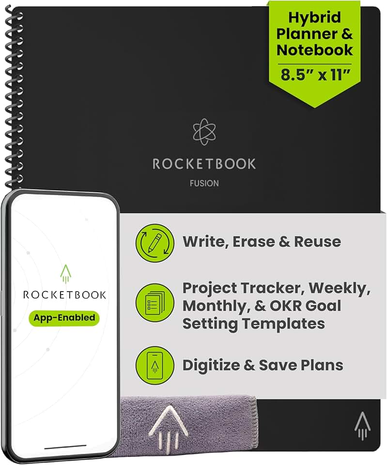 Reusable planner and notebook with blank pages and goal tracker