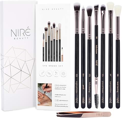 Award-Winning Eye Makeup Brush Set with Tweezers