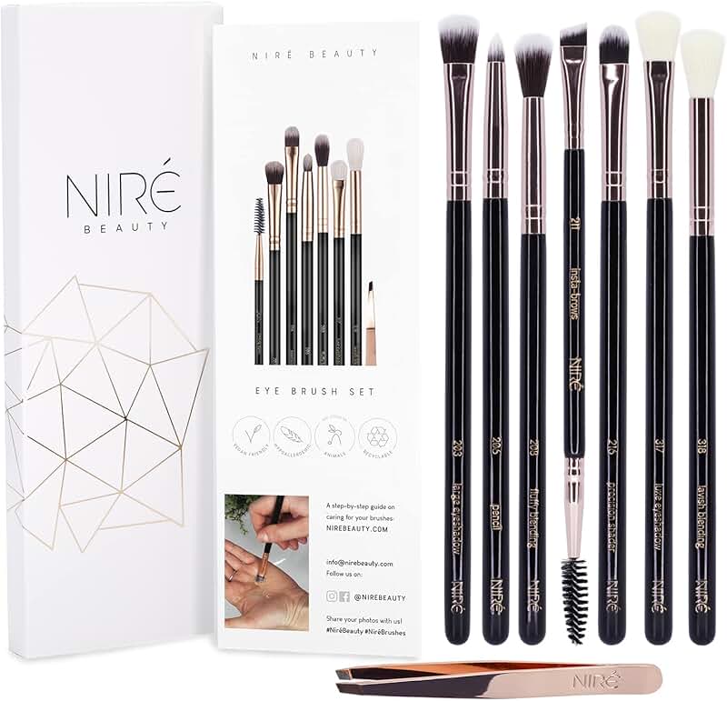Award-Winning Eye Makeup Brush Set with Tweezers
